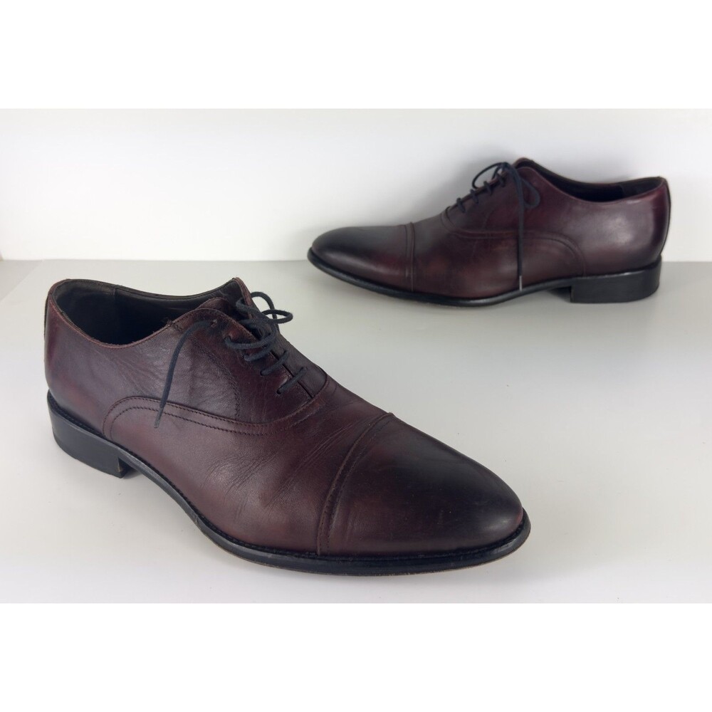 To Boot New York Men's Aidan Cap Toe Oxfords Burnished Cognac Brown US 11